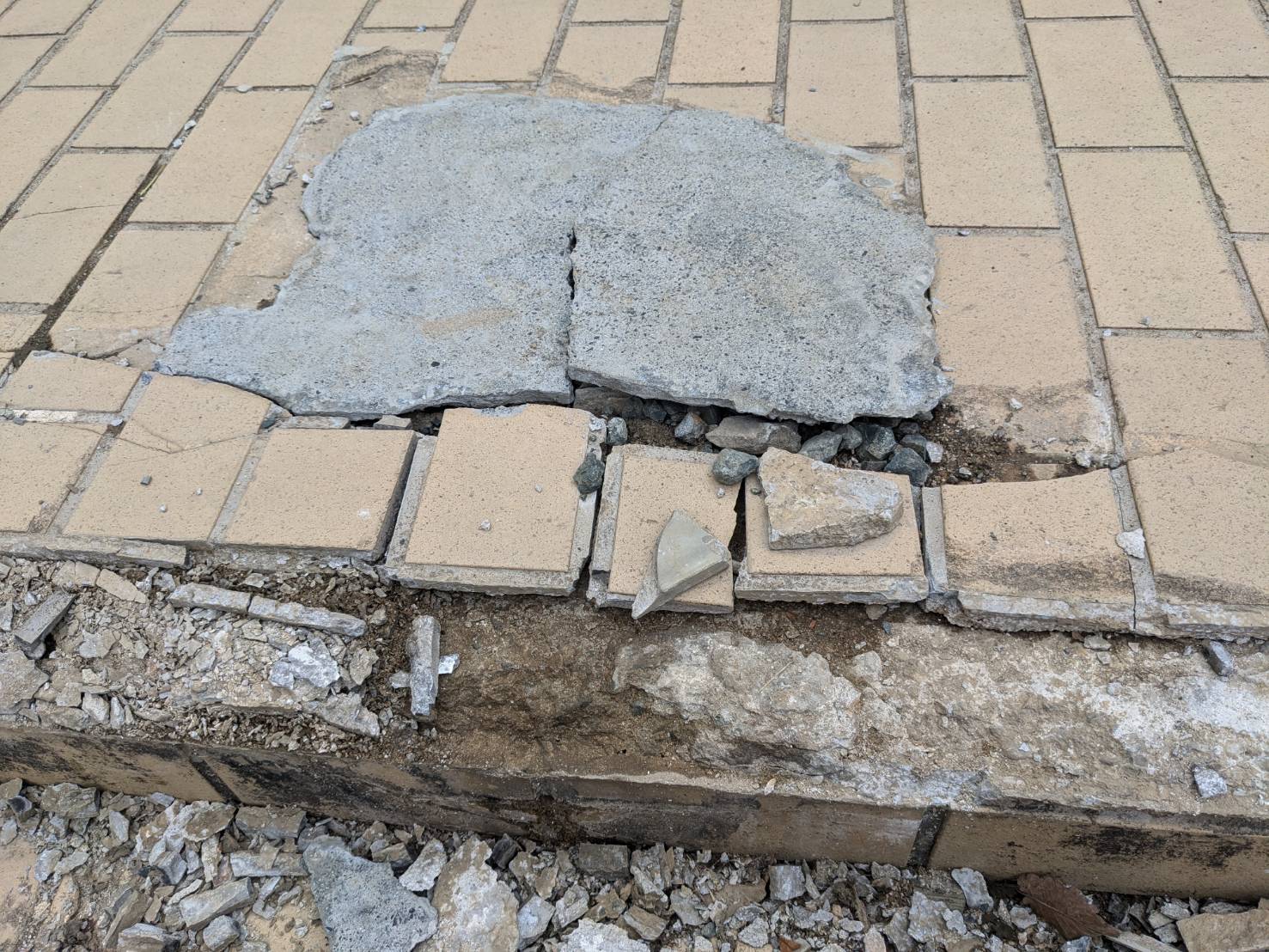 盛岡市〇小学校_タイル補修工事_補修前